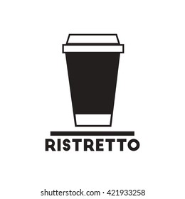 black vector icon on white background ristretto to go