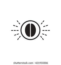 black vector icon on white background shiny coffee beans