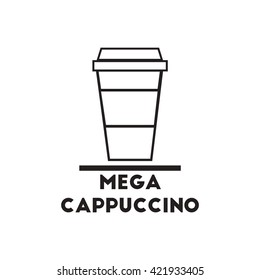 black vector icon on white background mega cappuccino