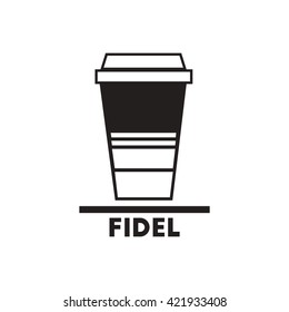black vector icon on white background fidel coffee to go