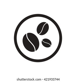 black vector icon on white background coffee beans