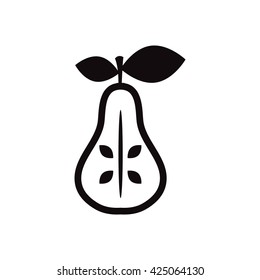 black vector icon on white background delicious fruit