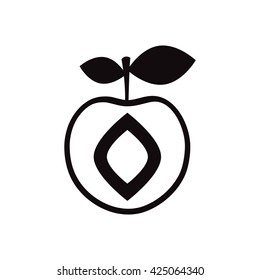 black vector icon on white background delicious fruit