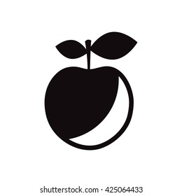 black vector icon on white background delicious fruit