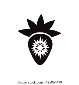 black vector icon on white background delicious fruit