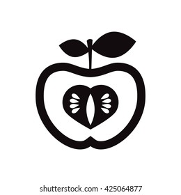 black vector icon on white background delicious fruit