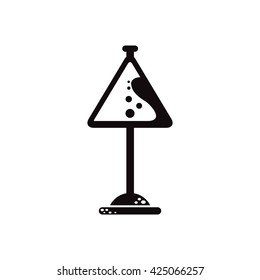 black vector icon on white background road sign