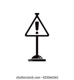 black vector icon on white background road sign