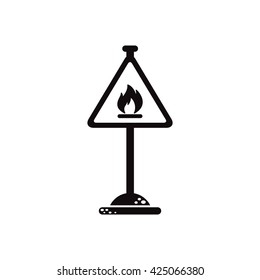 black vector icon on white background road sign