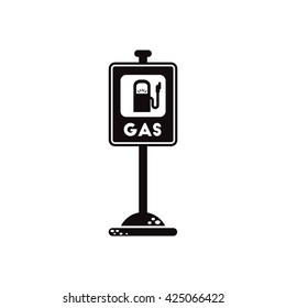 black vector icon on white background road sign