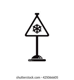 black vector icon on white background road sign