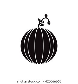 black vector icon on white background delicious fruit