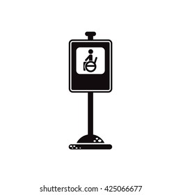 black vector icon on white background road sign