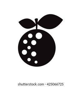black vector icon on white background delicious fruit