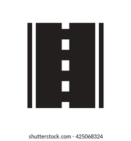 black vector icon on white background highway silhouette
