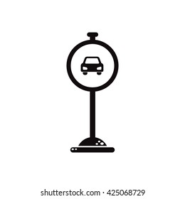 black vector icon on white background road sign