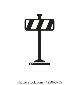 black vector icon on white background road sign