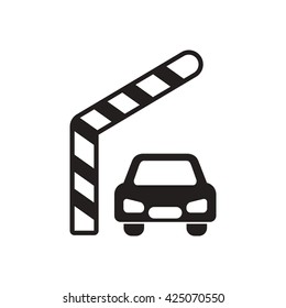 black vector icon on white background barrier and car