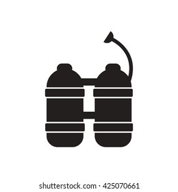 black vector icon on white background oxygen cylinder