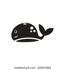 black vector icon on white background whale silhouette