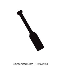 black vector icon on white background paddle of boat