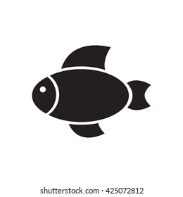black vector icon on white background fish silhouette