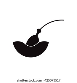 black vector icon on white background sea fishing