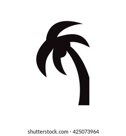 black vector icon on white background silhouette of palm