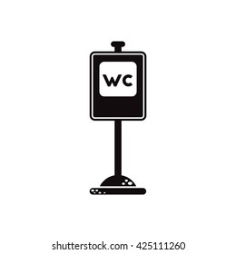 black vector icon on white background road sign