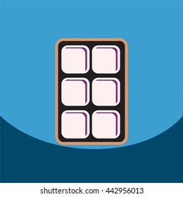 black vector icon on white background  biscuits with cream