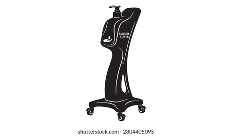 black vector icon sanitizer station hand pump dispenser conc