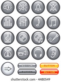 Black Vector Icon Set - Sound