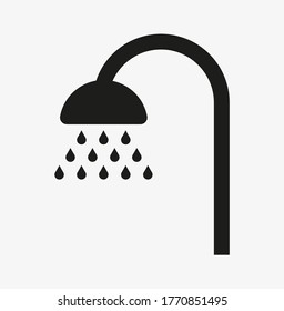 Black vector icon of a shower isolated on white background.