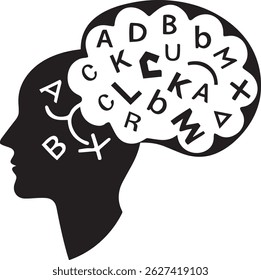 Black Vector Icon Showing Stylized Human Figure