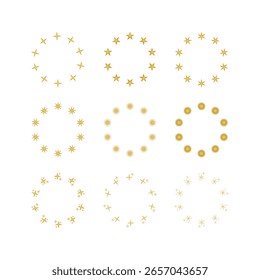 Black vector icon star in circle set.