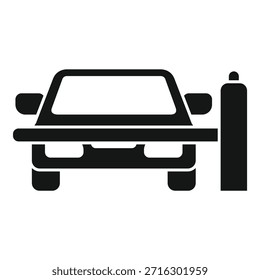 Icono de Vector negro que simboliza un vehículo eléctrico y una estación de carga