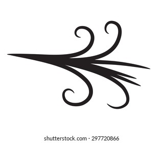 Black vector icon of wind on white background