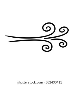 Icono vector negro del viento sobre fondo blanco