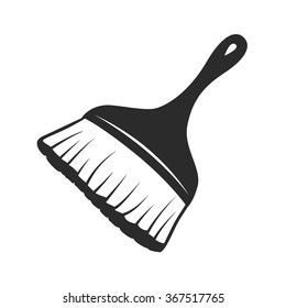 Black vector icons broom on a white background