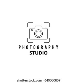 Black Vector Icons for Photographer on White Background. Camera Icon