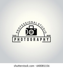 Black Vector Icons for Photographer on White Background. Camera Icon