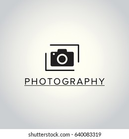 Black Vector Icons for Photographer on White Background. Camera Icon