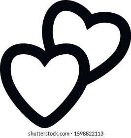 Black vector icons in the shape of a heart. Perfect for holidays Valintine's day (February 14) and March 8.