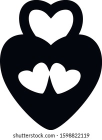 Black vector icons in the shape of a heart. Perfect for holidays Valintine's day (February 14) and March 8.