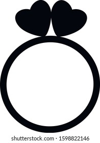 Black vector icons in the shape of a heart. Perfect for holidays Valintine's day (February 14) and March 8.