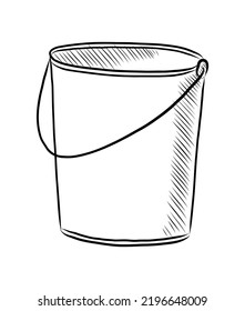 BLACK VECTOR ILLUSTRATION OF A BUCKET ISOLATED ON A WHITE BACKGROUND
