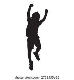 Uma ilustração de vetor preto captura a ação de um homem e uma mulher pulando em uma pose de silhueta esportiva, apresentando uma dançarina atlética e bailarina em um estilo de arte de exercício de fitness.