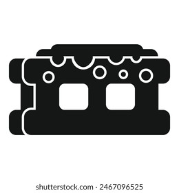 Black vector illustration of a classic film camera, suitable for icons and logos