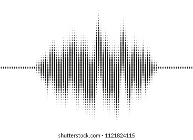 Black vector illustration of an Equalizer Sound Wave on a white background