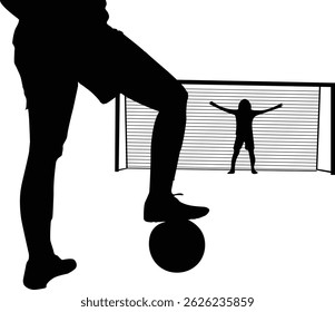 Black vector illustration of a football player in action. Great for tournament flyers, sportswear logos, or fan merchandise
